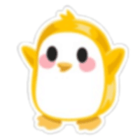 Gold Penguin Sticker - Ultra-Rare from Pets Plus Sticker Pack